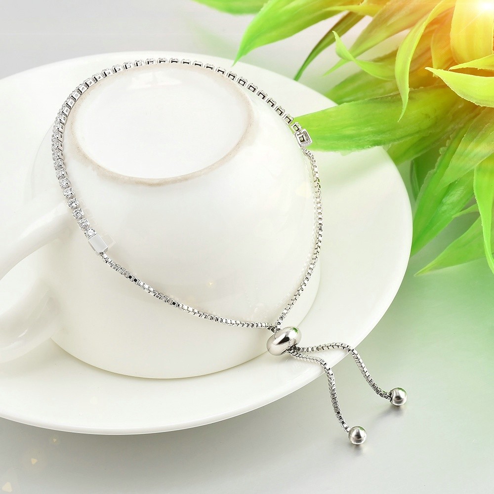 Fashion Full Diamonds Rhinestone Rose Gold Chain Adjustable Bracelet Party Dress Accessories