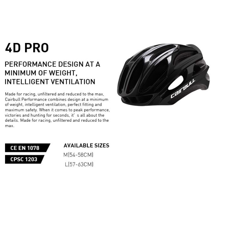 Mũ Bảo Hiểm Xe Đạp CairBull 4D Pro