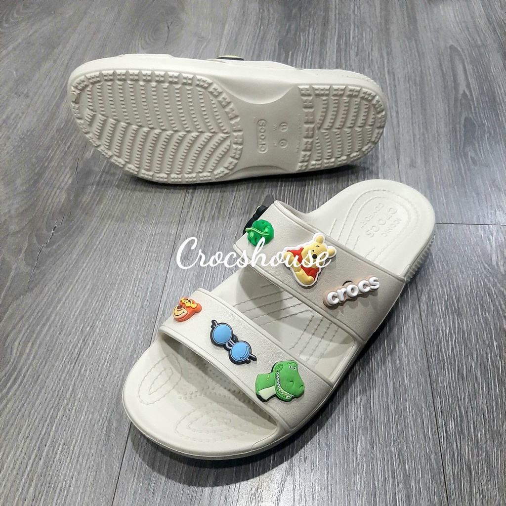 Dép crocs hai quai ngang chính hãng classic tặng full jibbitz, dép quai ngang crocs nam nữ - Crocs house