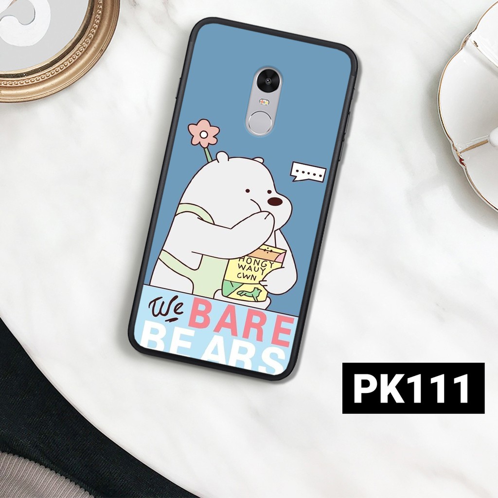 [Freeship từ 50k] ỐP LƯNG XIAOMI REDMI NOTE 4 - REDMI 5 PLUS IN HÌNH GẤU WE BARE BEARS CHẤTLƯỢNG