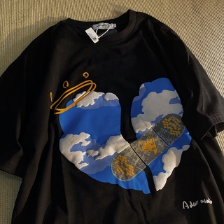 Men's T-shirt Short Sleeve Long Wide Fashion Korean Men's Short Sleeve T-Shirt Wide T-Shirt B.3571