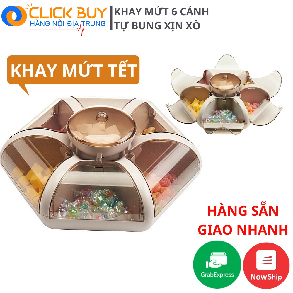 Khay Đựng Mứt 6 Cánh Tự Bung 🍀 Sang Xịn Mịn 🍀 Chuẩn Hàng Loại 1