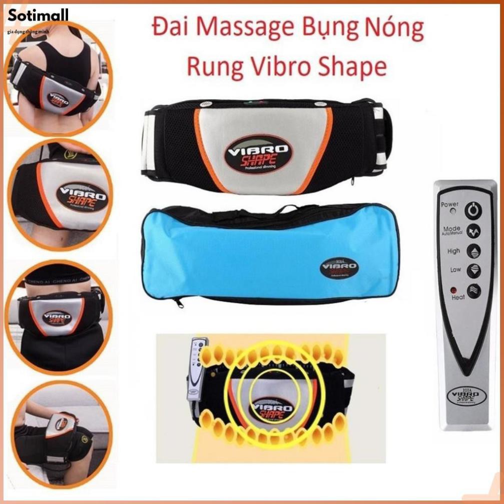 Đai rung nóng giảm mỡ bụng đai quấn nóng đai massage rung nóng VIBRO SHAPE tặng kèm thước đo hiệu quả