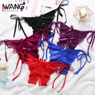 Quần lót lọt khe buộc dây quần chip ren khoét đáy quần xì xẻ khe siêu sexy 2085