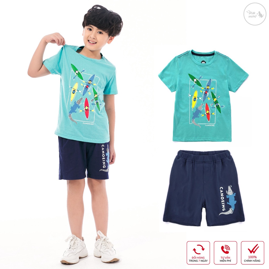 Đồ Bộ Bé trai Trẻ Em Bigfox, Đồ Bộ Cộc Tay Cho Bé Chất Thun Size 3,4,5,6,7,8,9,10,11