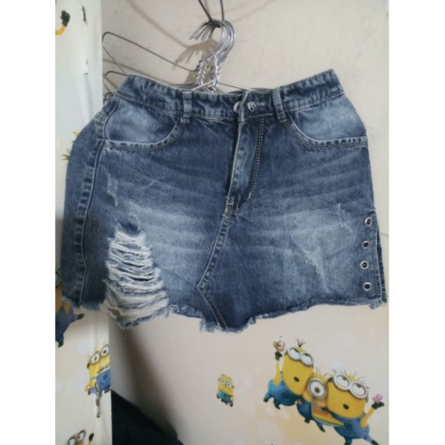 Váy jean ngắn xanh đậm