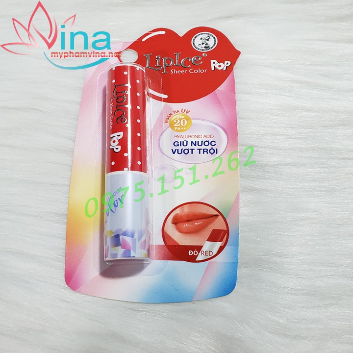 Son dưỡng môi LipIce Sheer Color POP 2,4g - Đỏ mọng