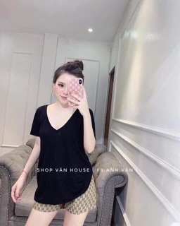 Áo thun cổ tim  đủ màu