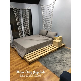 Thảm xám lông dài siêu mịn