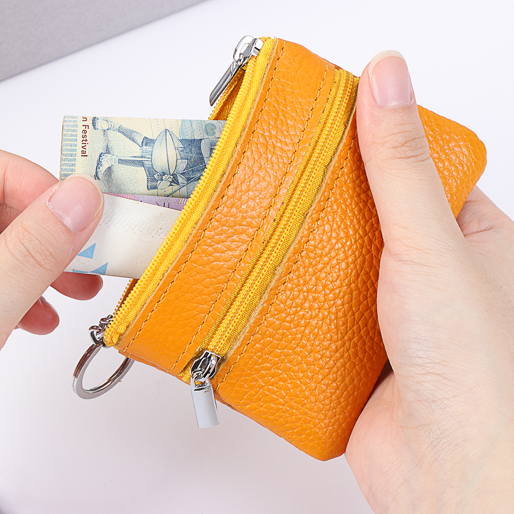 🌵CACTU🌵 Mini Zipper Pouch Muti-function Coin Purse Leather Wallet Money Clip Fashion Card Holder Practical Key Ring