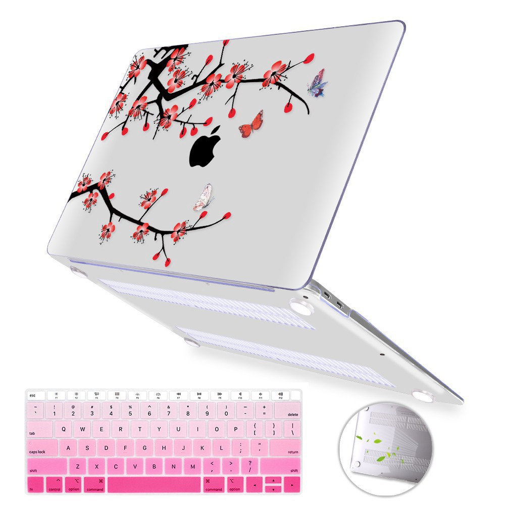 Bao Da In Hoa Có Bàn Phím Cho Macbook Air 13.3 Pro 13 15 Retina 12 Inch Ốp