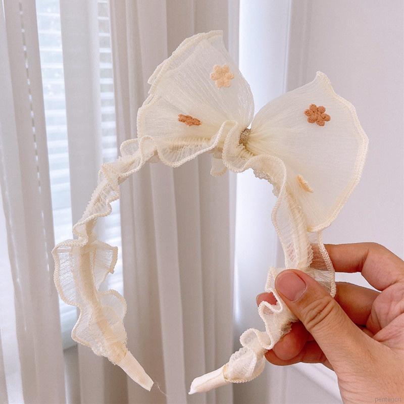 Băng Đô Ren Thêu Hoa Phong Cách Hàn Quốc Cho Bé Gái