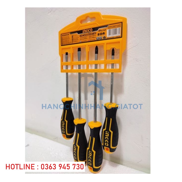 ĐỒ NGHỀ INGCO Bộ 4 tua vít dẹp & bake HKSD0428