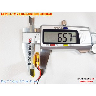 Pin Li-Po 3.7V 400mAh 701345 661345  (Li-Polyme) cho tai nghe Bluetooth,Camera hành trình,cân điện tử,máy ghi âm