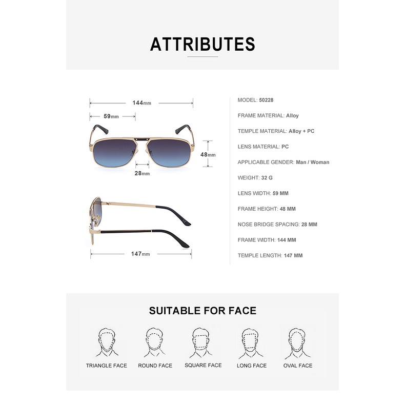 Kính Mát Thời Trang Cổ Điển Phong Cách Âu Mỹ Cho Nam 2021 50228 | BigBuy360 - bigbuy360.vn