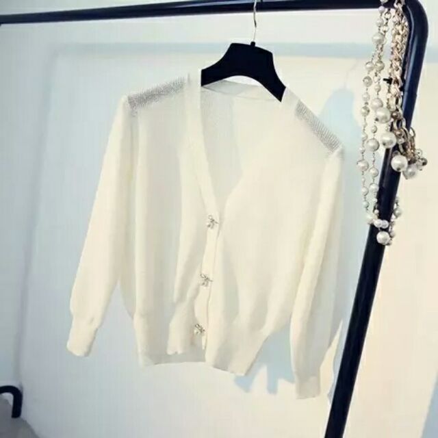 - Áo cardigan nhũ thời trang