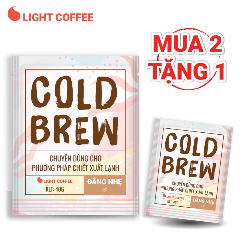 Cà phê pha Cold brew Light Coffee đắng ít - túi 40gr