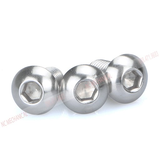 Ốc vít  inox 304  M5 đầu dù, đầu nấm, đầu bán nguyệt  khắc lục giác chìm ren mịn