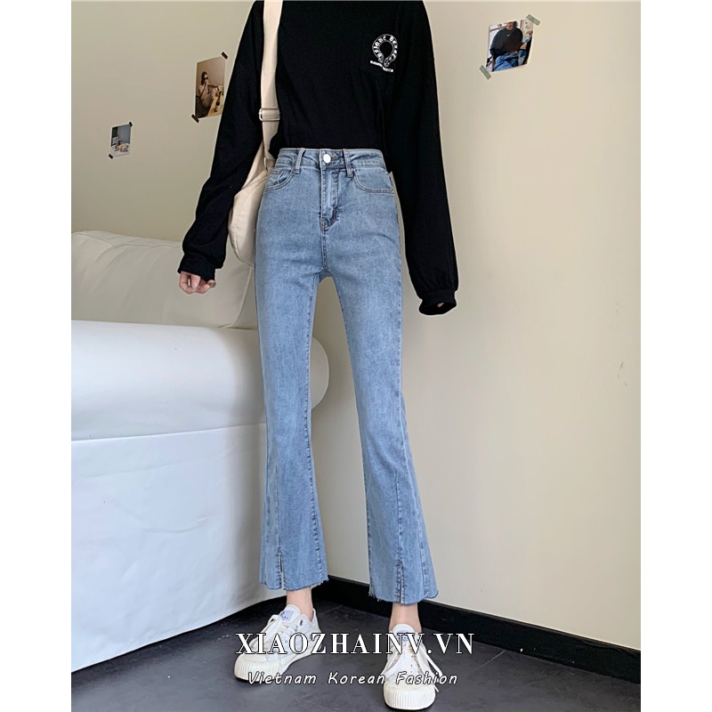 Quần Jean Lưng Cao Ống Loe Thời Trang Hàn Quốc Cho Nữ | BigBuy360 - bigbuy360.vn