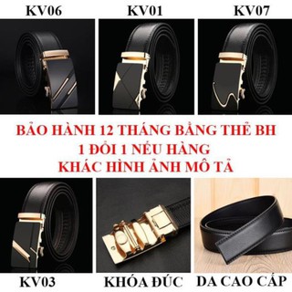 [HÀNG HIỆU] Thắt Lưng Da Nam Khóa Tự Động Dây Nịt Nam Da Cao Cấp 100% Chính Hãng Mạ Vàng Bạc Nam Tính