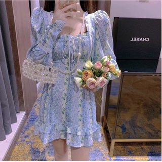 ĐẦM HOA TAY PHỒNG CỔ U