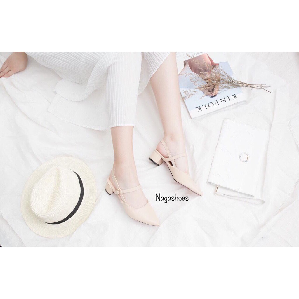 Giày sục nữ đính hạt hồ ly mũi nhọn. Ảnh thật | BigBuy360 - bigbuy360.vn