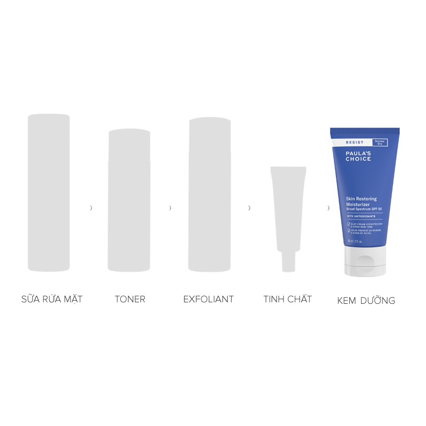 [PAULA'S CHOICE] Kem chống nắng phổ rộng cho da khô lão hóa ẩm mịn Resist Skin Restoring Moisturizer SPF 50 (Mã 7970)
