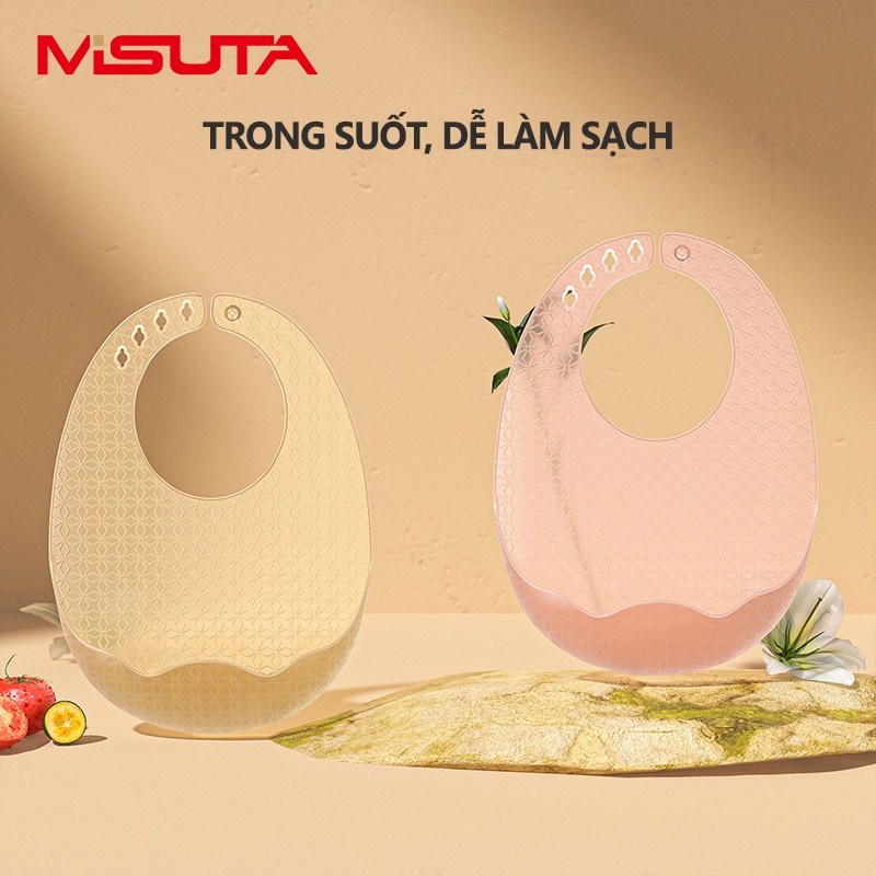 Yếm Ăn Dặm Silicone Siêu Dai Cài Nút Chống Thấm MISUTA An Toàn Cho Bé YOOTA BABY