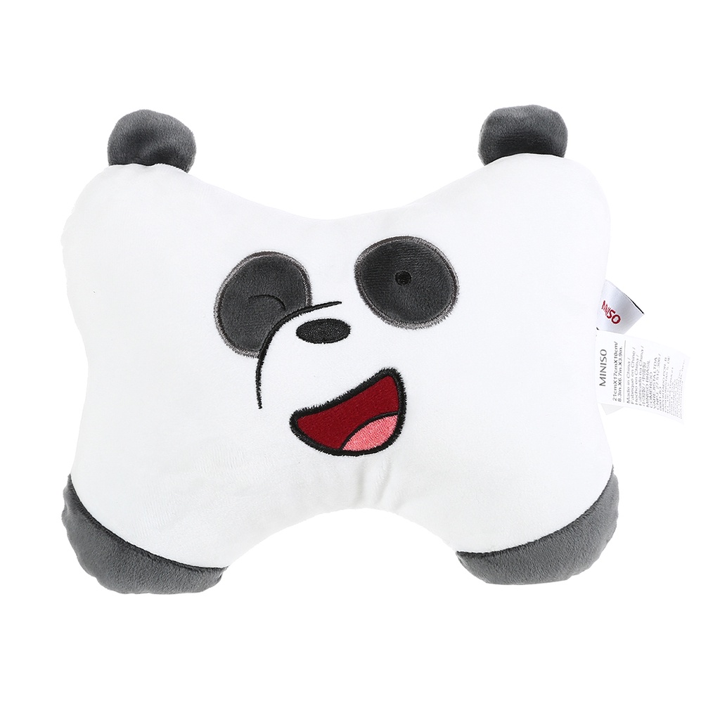 gối cổ gối kê Gối tựa đầu hình xương họa tiết gấu nâu Miniso Bare Bears Plush 200g