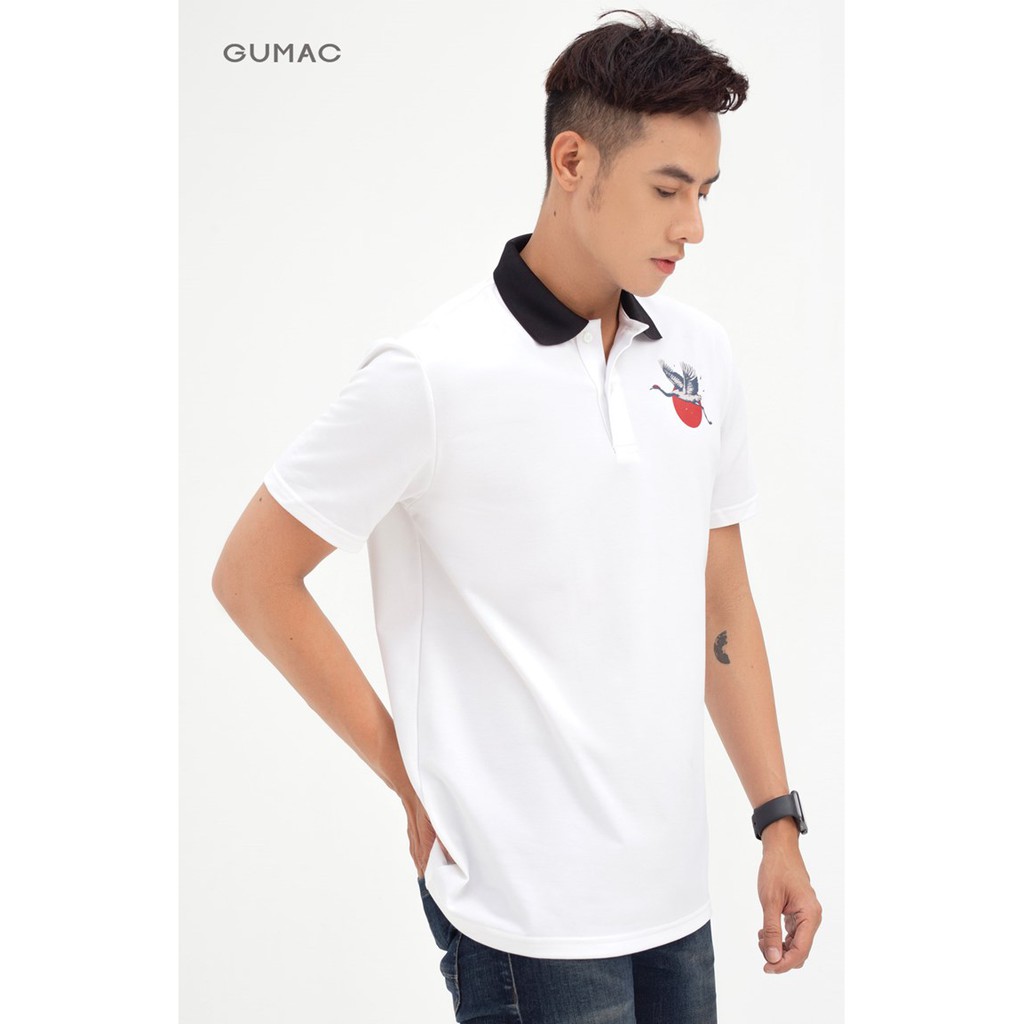 [Mã WABRGD12 giảm 10% đơn 250K] Áo thun polo nam in hạc GUMAC ATNB589 | BigBuy360 - bigbuy360.vn
