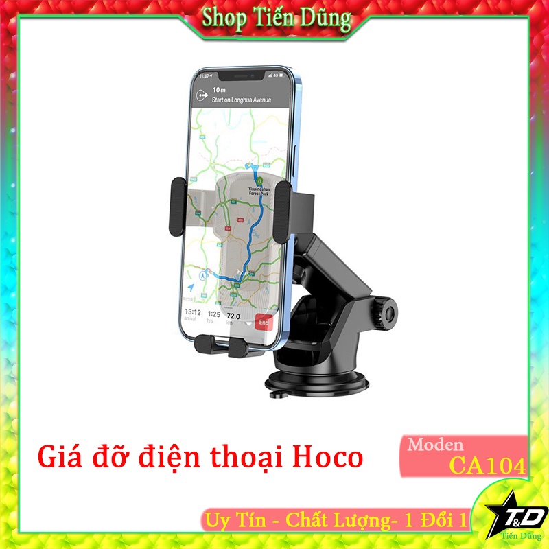 Giá đỡ điện thoại Hoco CA104 cho xe hơi, ô tô chính hãng chất liệu nhựa PC