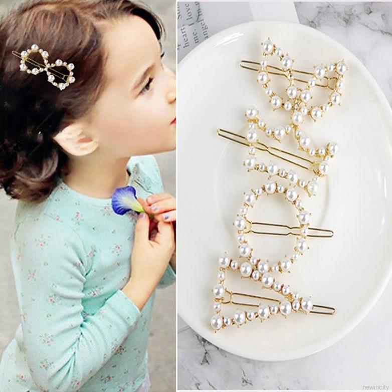 Kẹp tóc ngọc trai kiểu dáng Hàn Quốc cho bé gái
