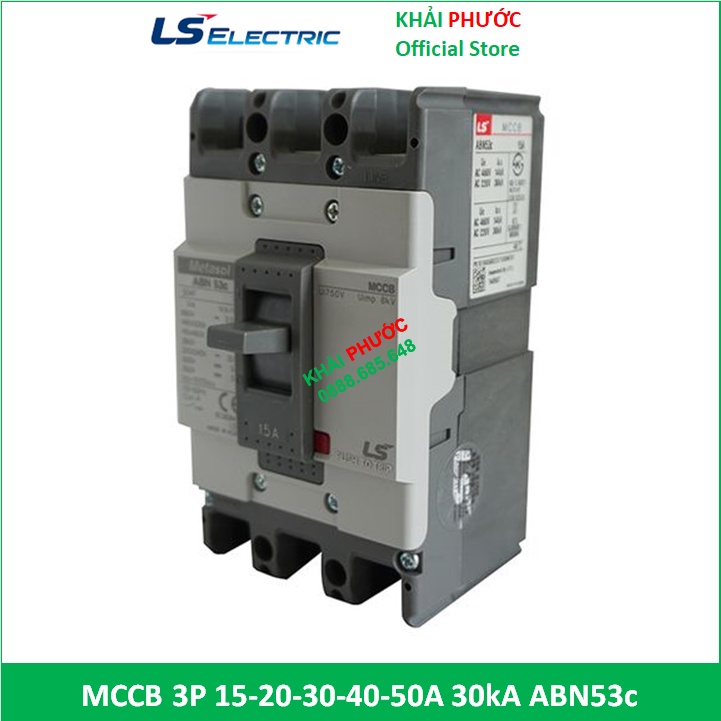 APTOMAT ÁT TÔ MÁT MCCB 3P 3 PHA 3 CỰC 15A 20A 30A 40A 50A 60A 75A 100A 18kA 22kA ABN53C ABN63C ABN103C LS - KHẢI PHƯỚC