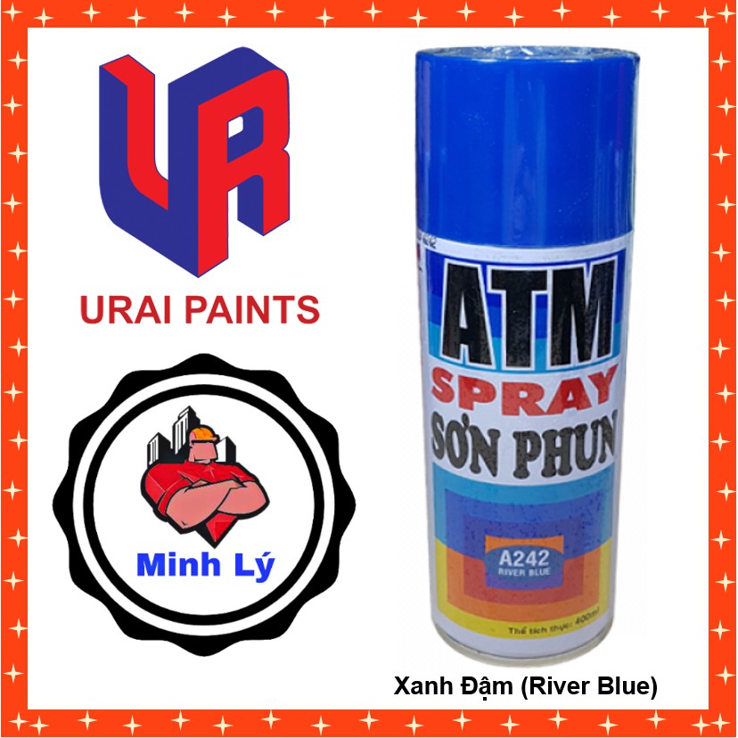 Sơn Phun Xanh Đậm A 242 River Blue ATM Spray Cao Cấp