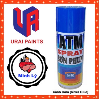 [Hỏa Tốc] Sơn Phun Xanh Đậm A 242 River Blue ATM Spray Cao Cấp (400ml/chai) - Điện nước Minh Lý