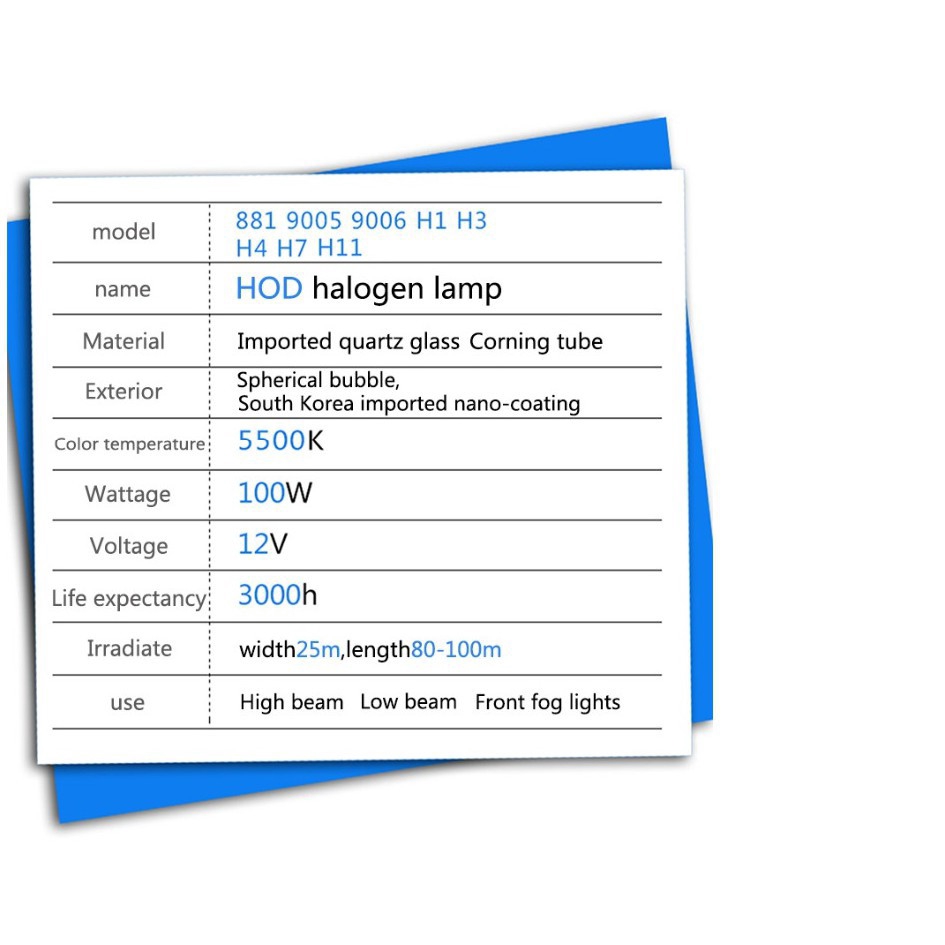Bộ 2 Bóng Đèn Pha Halogen 100w H1 H7 H4 H8 H11 9005 Hb3 9006 Hb4 Tiện Lợi Cho Xe Hơi