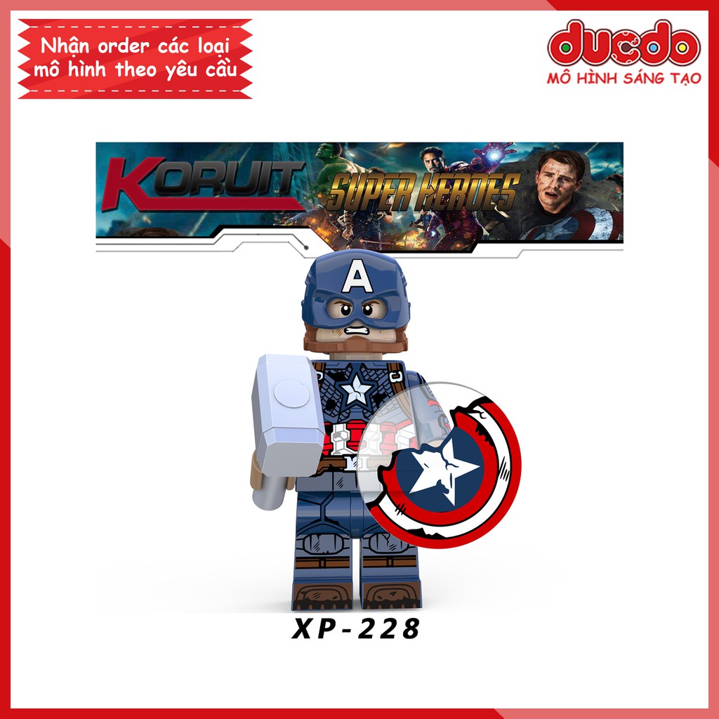 Minifigures đội trưởng Mỹ Captain America End game - Đồ chơi Lắp ghép Xếp hình Mô hình Mini Iron Man XP228 KT
