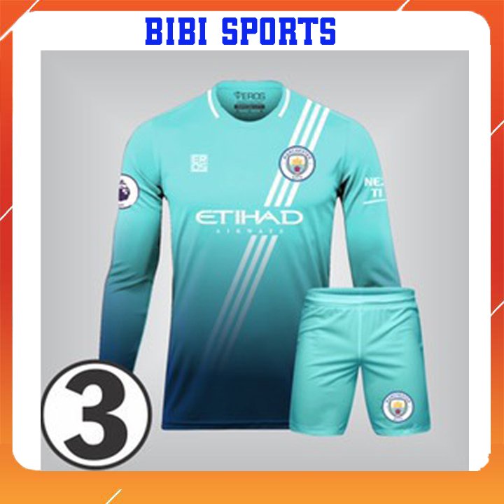 Áo bóng đá in tên tay dài bộ quần áo đá bóng nam Manchester city mc BIBI SPORT đồ thể thao nữ nam mẫu mới nhất 2021-2022