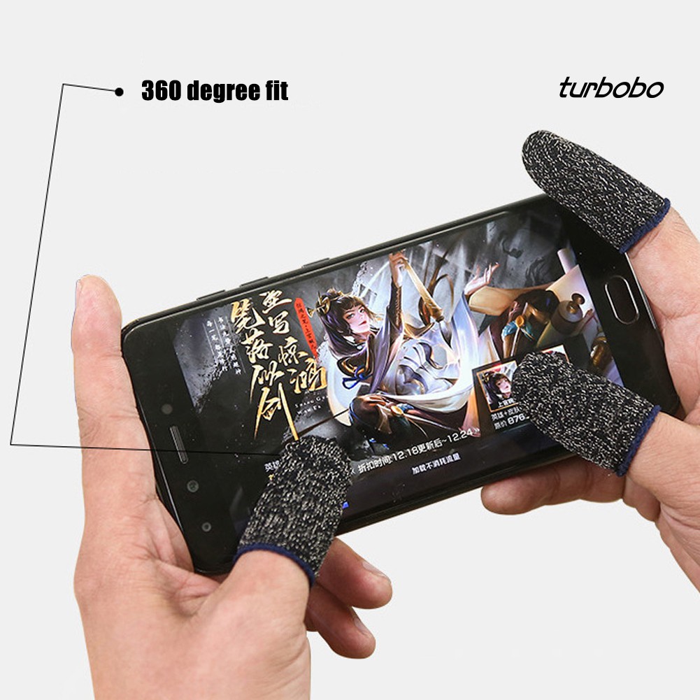 SJPJ_1/2Pcs Non-Slip Breathable Touch Screen Finger Sleeve Controller for Phone Games