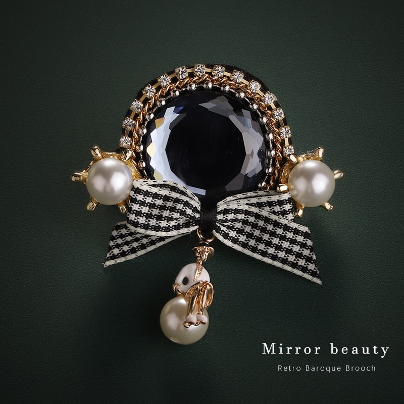 Huy Hiệu Cài Áo Hình Nơ Đính Đá Thời Trang