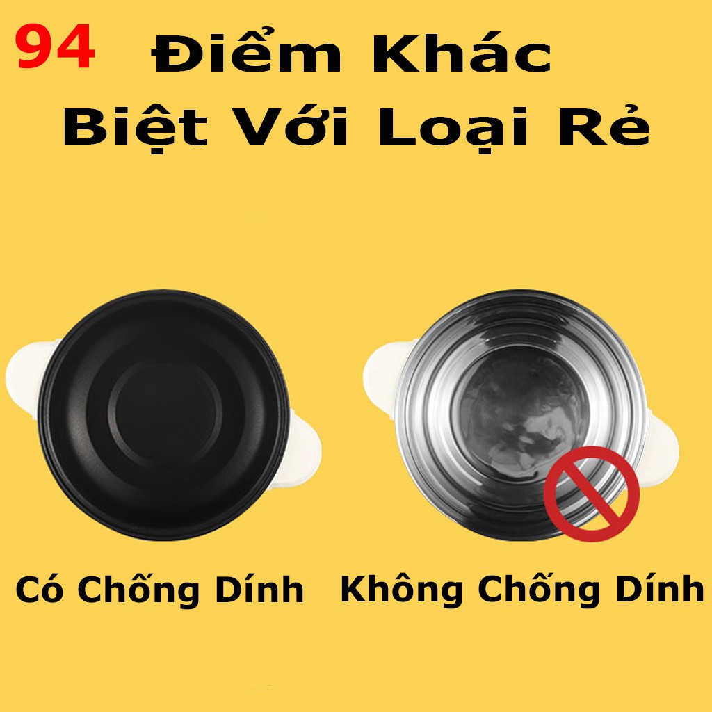 [HCM] Nồi Lẩu Mini Đa Năng Tích Hợp (Lẩu, hấp, chiên, rán, xào, hầm) Thiết Kế Chống Dính Công Tắc 3 Nấc Nhiệt