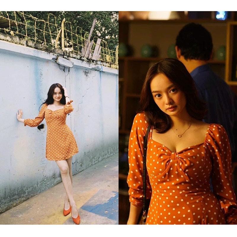 Váy Nữ Dáng Xòe Chấm Bi 2 Lớp Hàng Quảng Châu V235