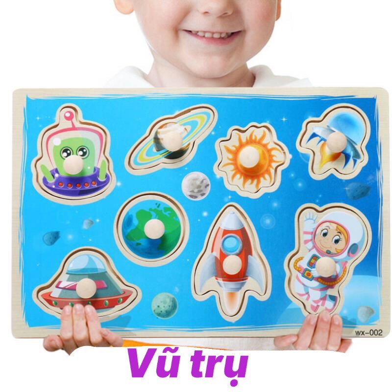 Đồ chơi núm gỗ nhiều chủ đề động vật, giao thông, nông trại giúp bé học tập đồ chơi cho bé trẻ em