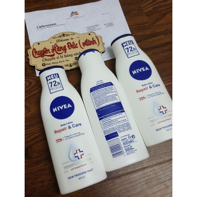 Đủ Bill- Kem dưỡng thể Nivea Q10 body nội địa Đức 400ml