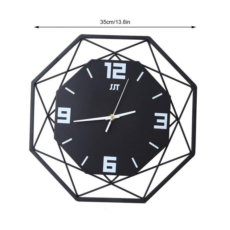 Magicstore Big iron wall clock quartz fashion simple modern creative nordic living room bedroom decor (without battery)