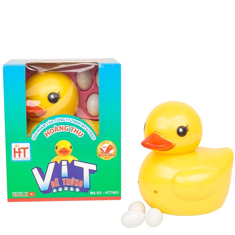 Đồ Chơi Vịt Biết Đẻ Trứng, Phát Nhạc, Di Chuyển, Đầu Có Thể Xoay, Chạy Pin Đáng Yêu Cho Bé, Hàng Việt Nam Chất Lượng Cao