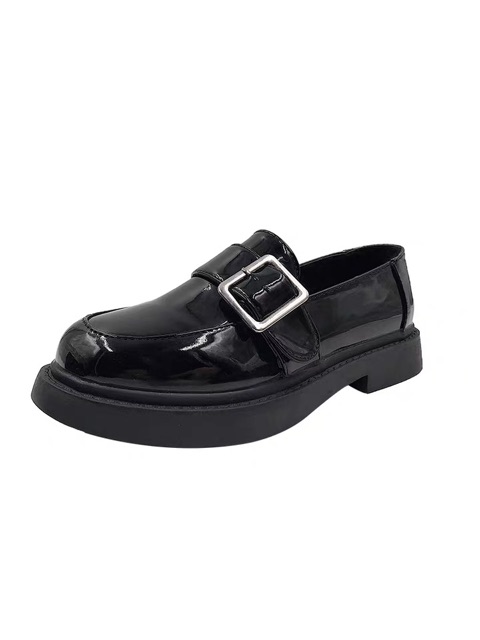 (có sẵn) Giày Ulzzang da mềm đế bằng khoá vuông, mã: U105 | BigBuy360 - bigbuy360.vn