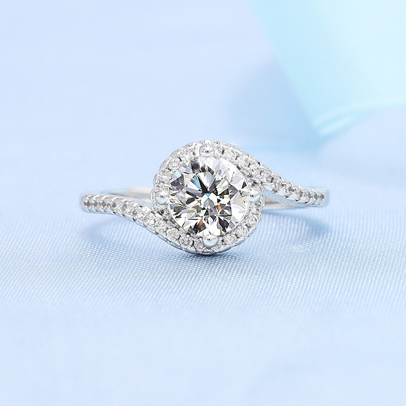 Nhẫn Đính Hôn Nữ Đính Đá Zircon Sang Trọng Thời Trang