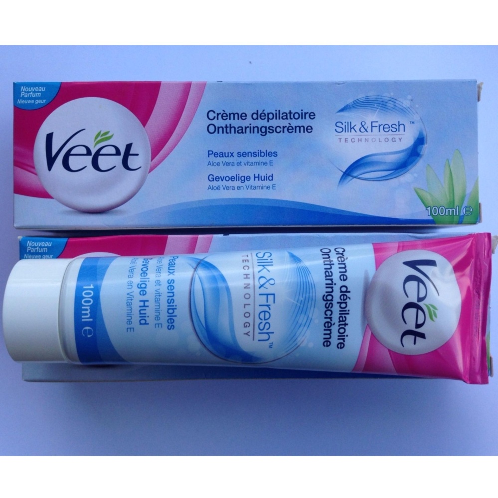 [Có sẵn] Kem Tẩy Lông VEET Silk Fresh Technology Xanh Hồng Nhạy Cảm - 100ml