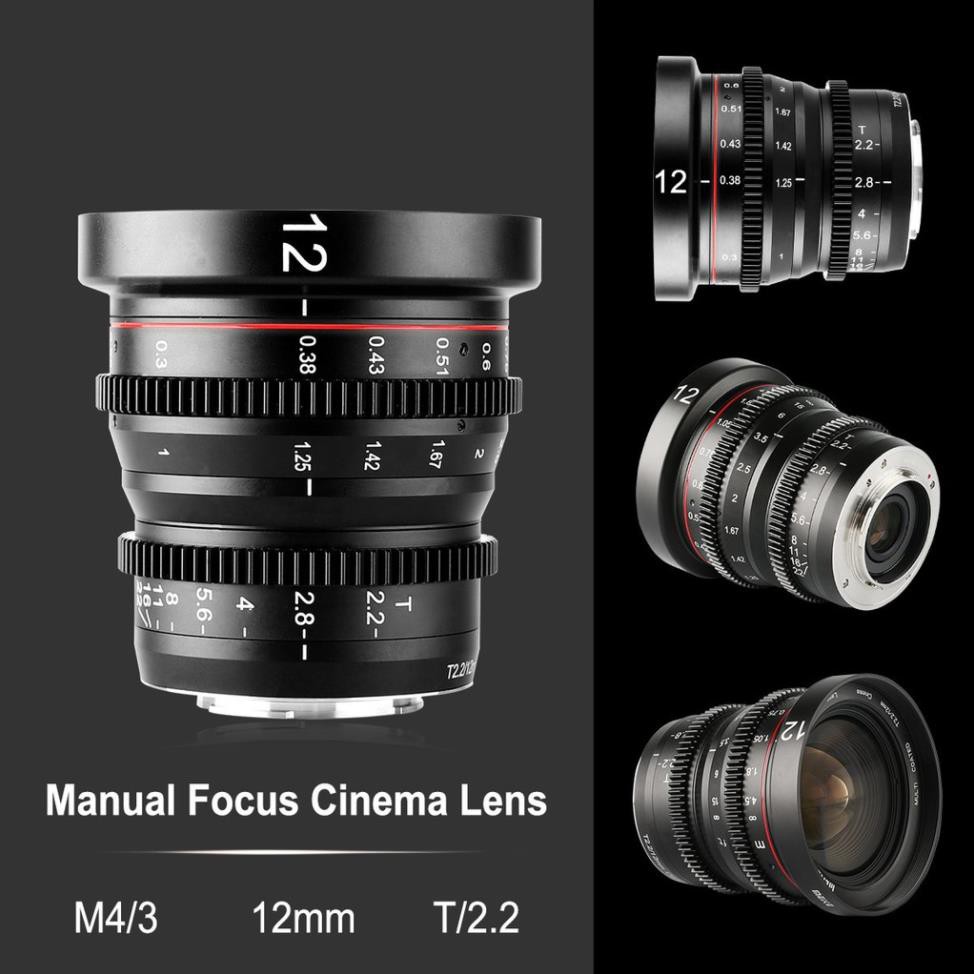 Ống Kính Meike 12mm T2.2 Cinema Lens - Ống Kính Quay Phim Cinematic có các ngàm cho M4/3, Fujfilm và Sony